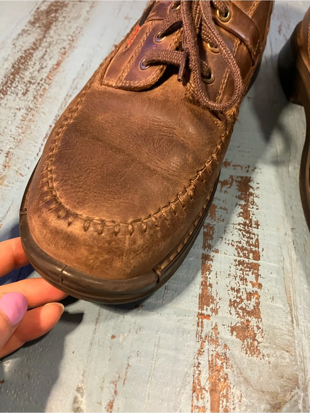 Ecco Men's Brown Leather Boat Shoes (11-11.5)